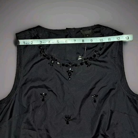 J. Crew Size 6 Sleeveless Black Top Blouse Shirt Beaded Embellishment NWT B24#5 - Picture 8 of 10